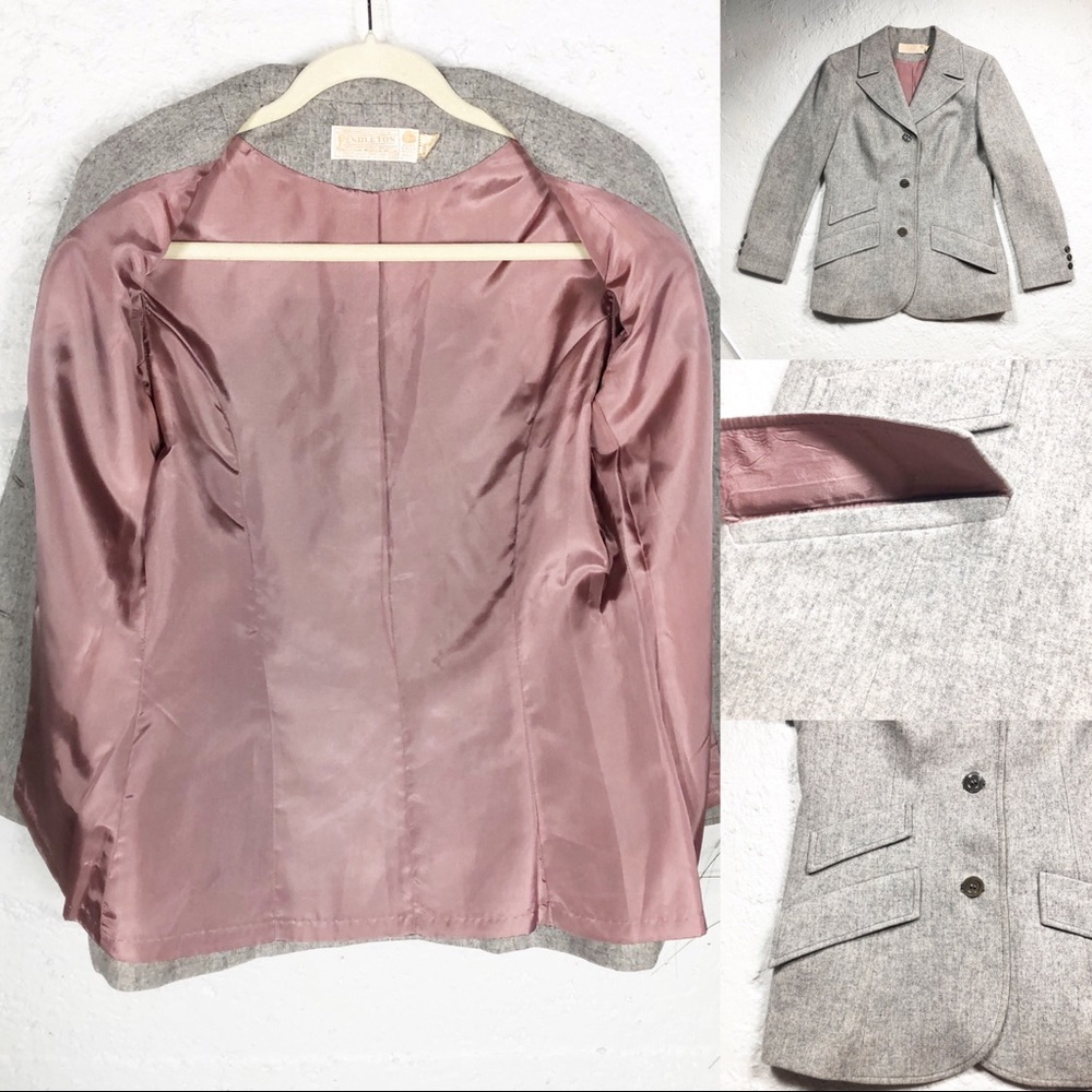 Pendleton Virgin Wool Gray Blazer - image 3